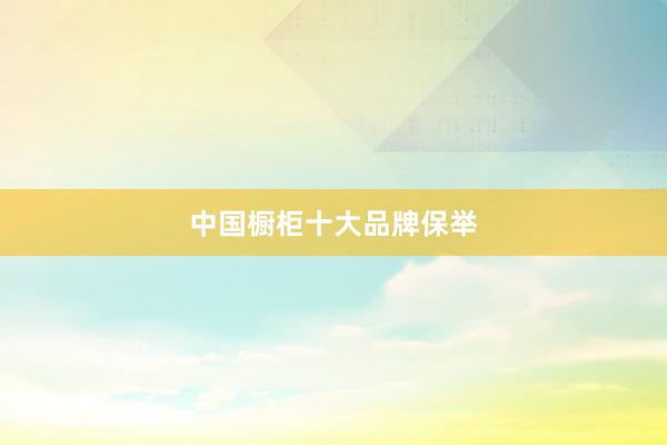 中国橱柜十大品牌保举