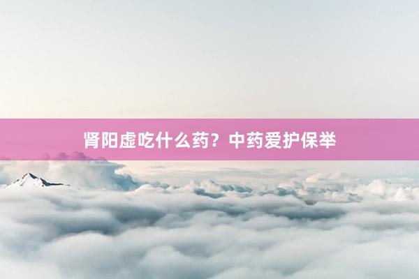 肾阳虚吃什么药？中药爱护保举