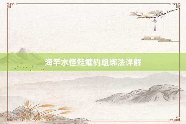 海竿水怪鲢鳙钓组绑法详解